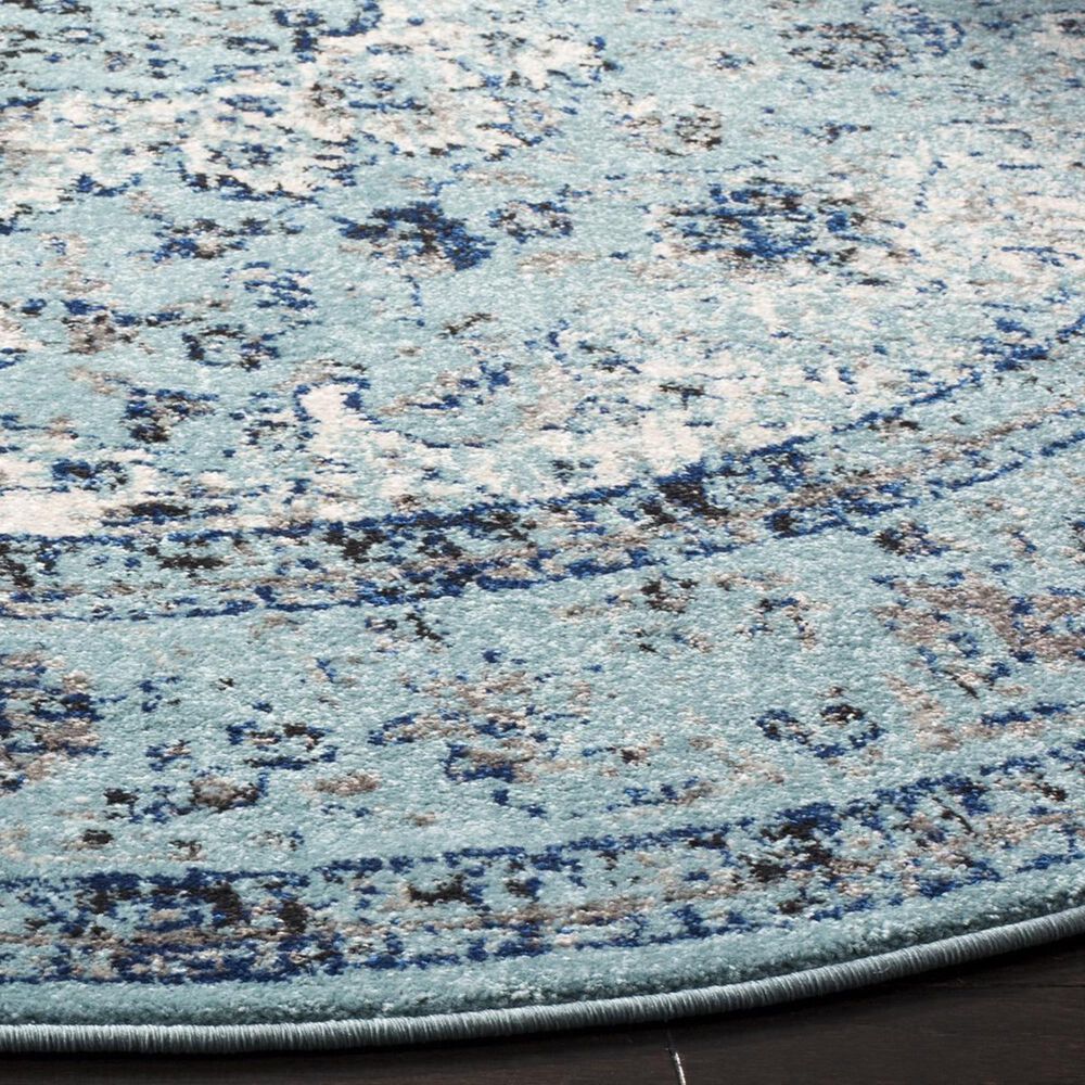Safavieh Evoke EVK220E-5R 5&#39;1&quot; Round Light Blue/Light Blue Area Rug, , large