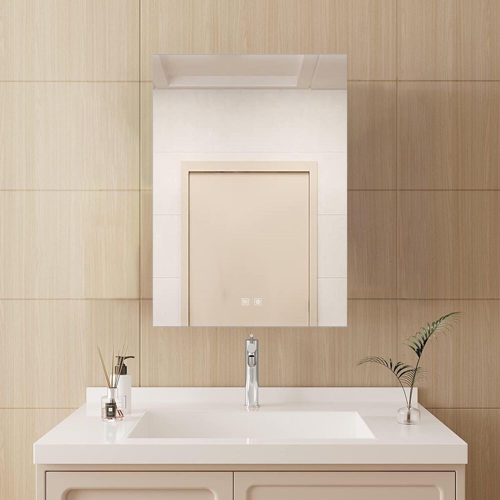 Lexora Home Vellum 24" x 28" LED Vanity Mirror, , large