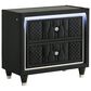 Pacific Landing Lorient 2 Drawer LED Nightstand in Black with AC Outlets and USB Ports, , large