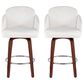 LumiSource Dahlia Swivel Counter Stool with Black Velvet Upholstery in Walnut and Chrome (Set of 2), , large