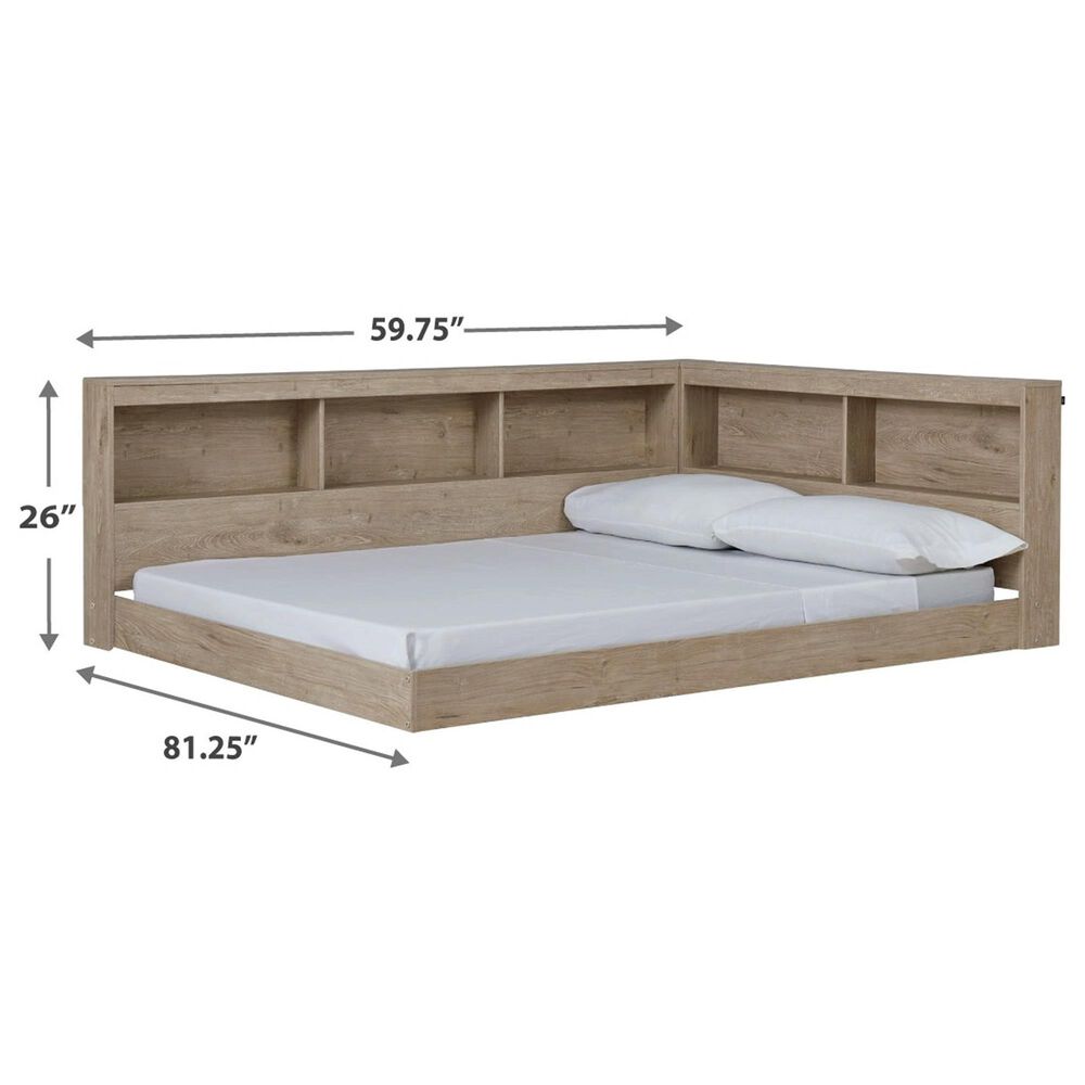 Ashley Oliah Full Bookcase Storage Bed in Natural with USB Ports, , large