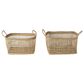 Mercana Bellisa Rectangular Basket with Handles in Medium Brown (Set of 2), , large