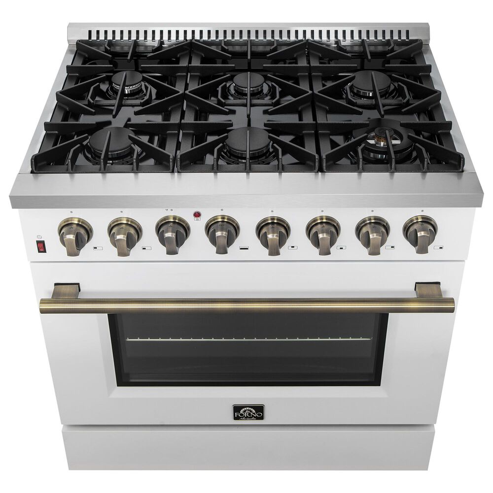 Forno Galiano 36" Freestanding Dual Fuel Range in White, , large