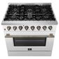 Forno Galiano 36" Freestanding Dual Fuel Range in White, , large