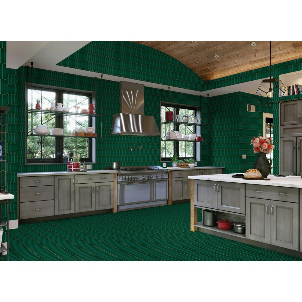 Dal-Tile Artefino Element Forest 1.5" x 6" Capsule on 12" x 13" Porcelain Mosaic Sheet, , large