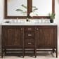James Martin Vanities Addison 60" Double Bathroom Vanity in Mid Century Acacia with 3 cm Ethereal Noctis Quartz Top and Rectangular Sinks, , large