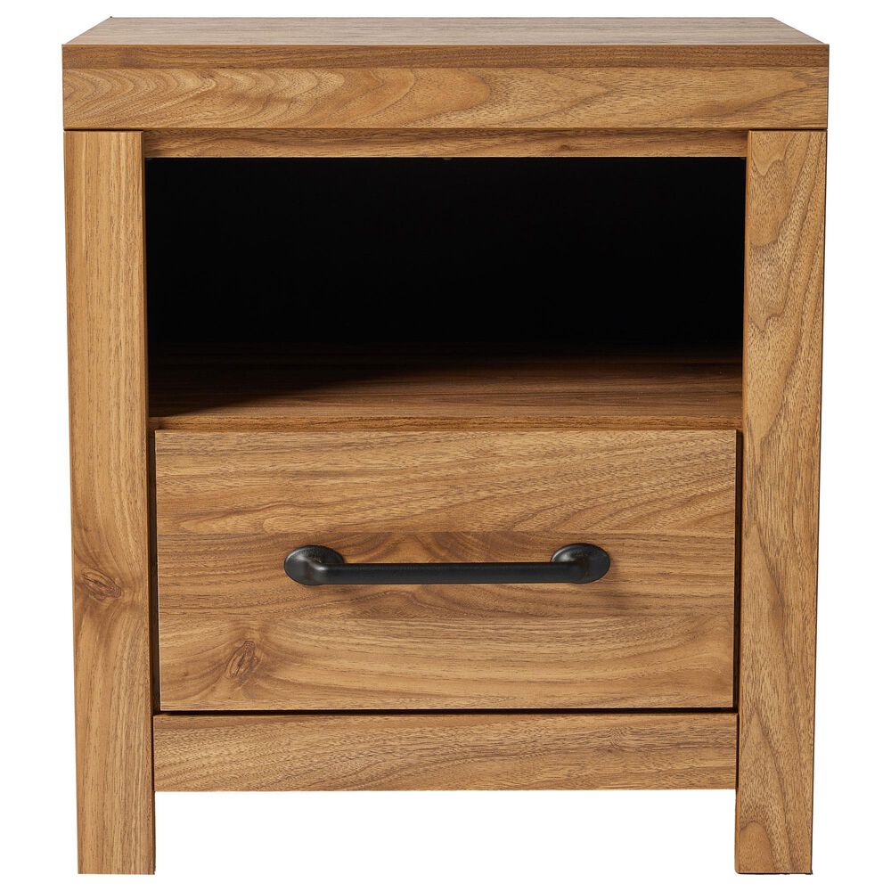 Ashley Pasklyn 1-Drawer Nightstand in Rich Honey Brown, , large