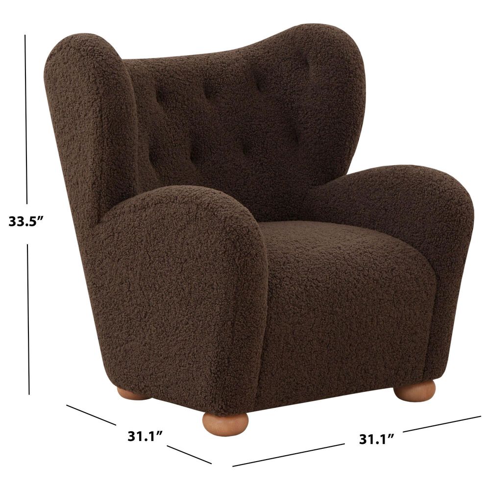 Safavieh Galloway Accent Chair in Dark Brown, , large