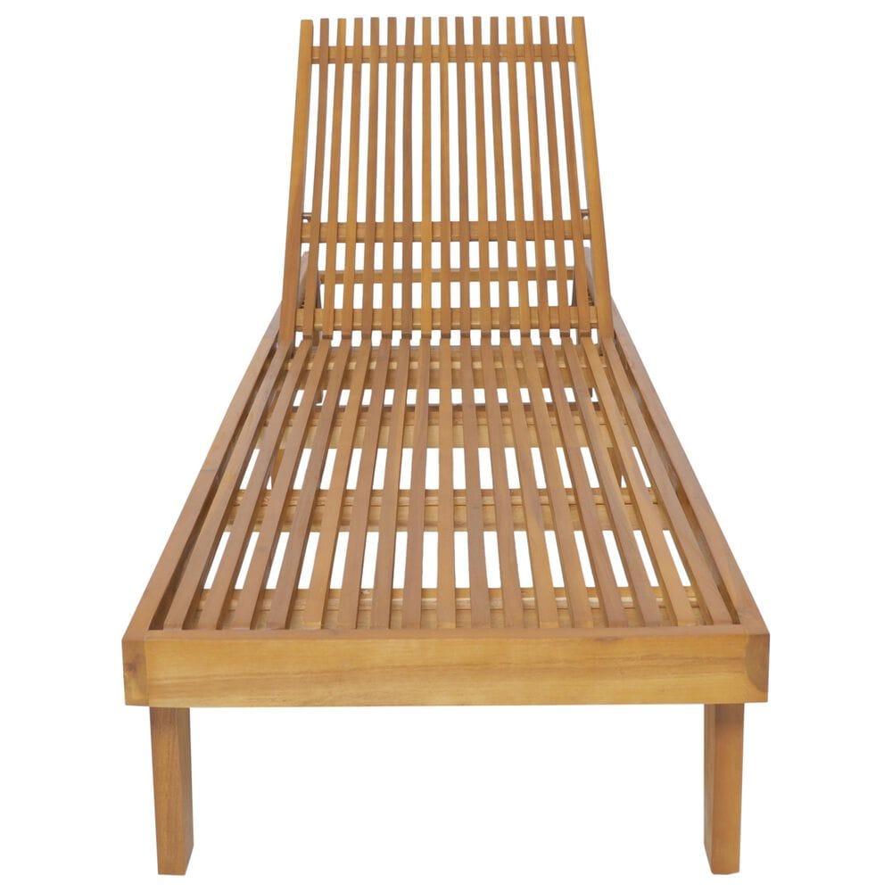 Hearth and Haven Nadine Outdoor Chaise Lounge with Adjustable Back in Teak, , large