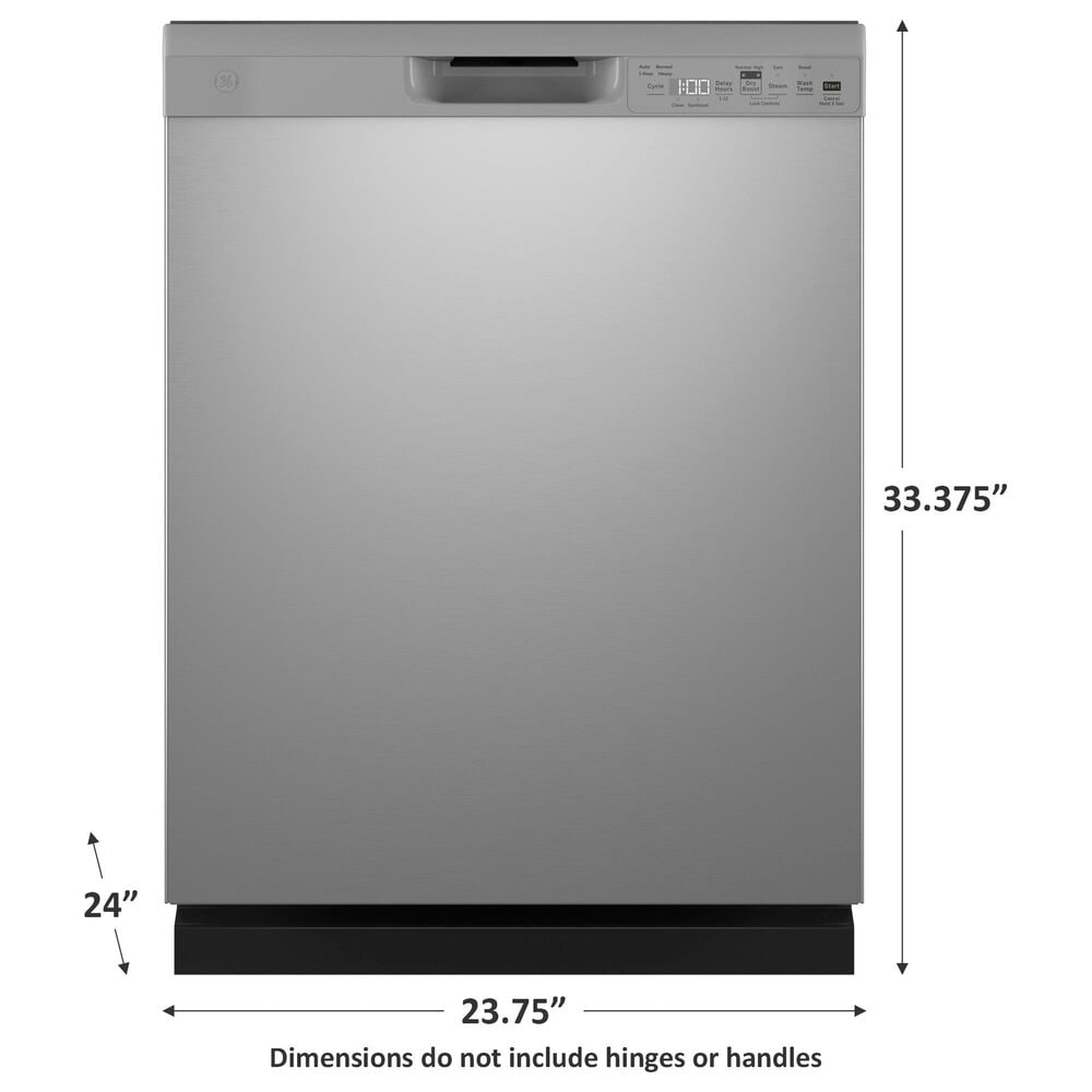 GE Appliances 24&quot; Built-In Integrated Handle Dishwasher with Front Control and 52 dBA in Stainless Steel, , large