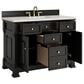 James Martin Vanities Brookfield 48" Single Bathroom Vanity in Black Onyx with 3 cm Lime Delight Quartz Top and Rectangular Sink, , large