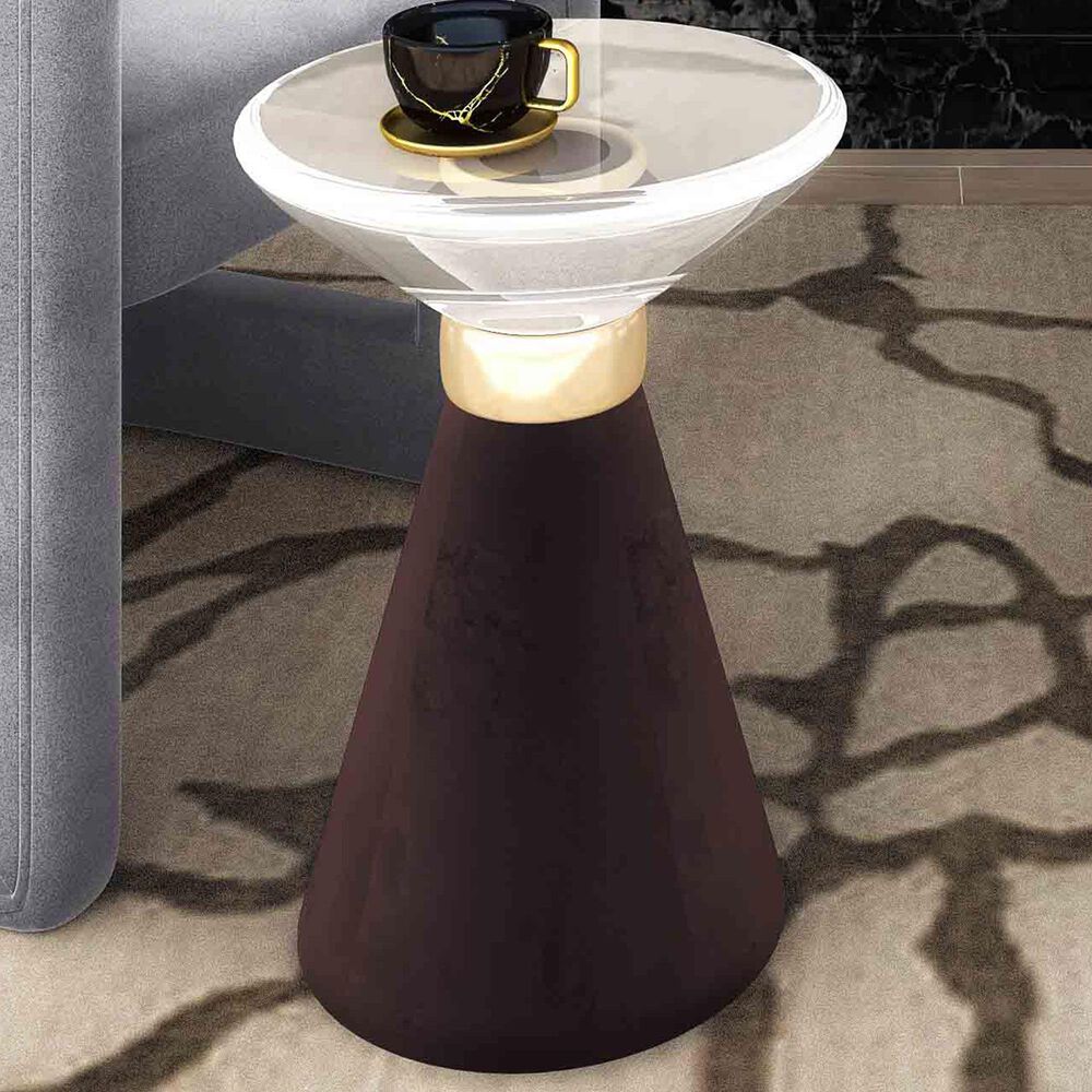 Tov Furniture Aurora Side Table in Gold, Clear, and Grey, , large