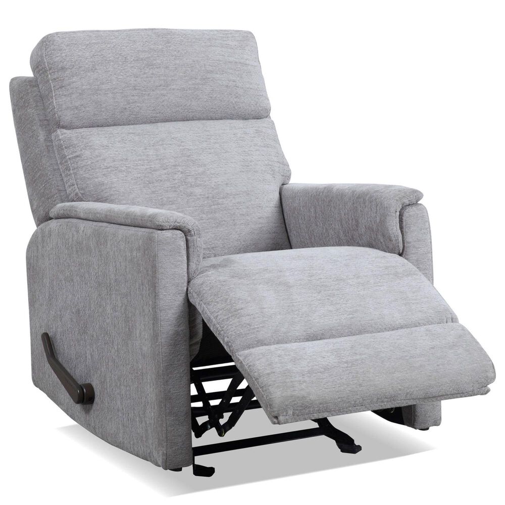 Flexsteel Compact Manual Gliding Recliner in Moon Gray, , large
