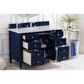 James Martin Vanities Brittany 48" Single Bathroom Vanity in Victory Blue with 3 cm Eternal Jasmine Pearl Quartz Top and Rectangle Sink, , large