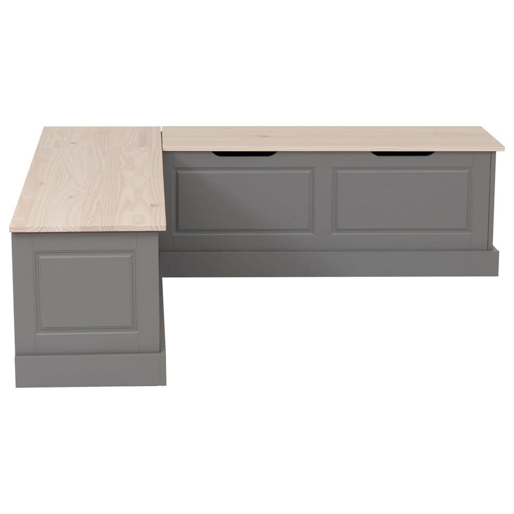 Linon Home Decor Tobin Backless Nook in Grey and Maple, , large