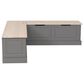 Linon Home Decor Tobin Backless Nook in Grey and Maple, , large