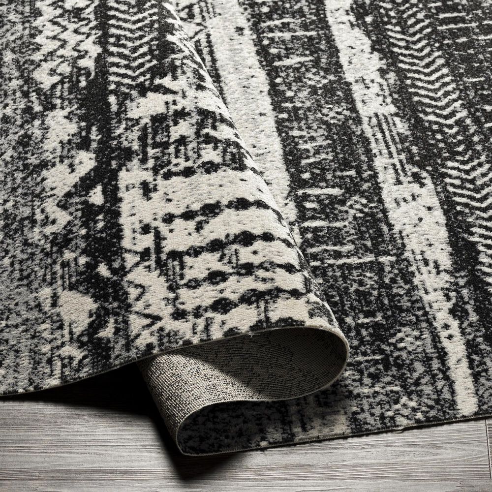 Surya Lavadora LVR-2330 2&#39;7&quot; x 7&#39;3&quot; Black, Gray and Light Gray Runner, , large
