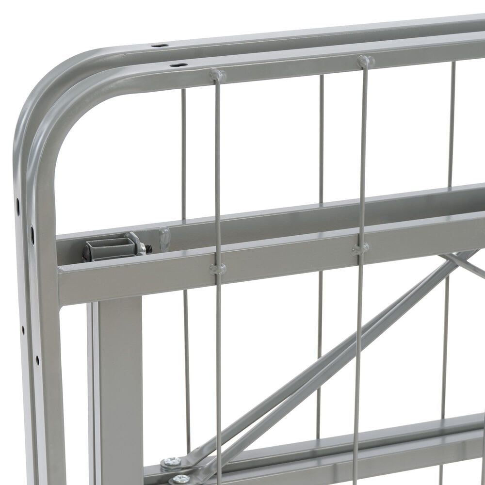 Linon Home Decor Franson King Folding Platform Bed Frame in Dark Pewter, , large