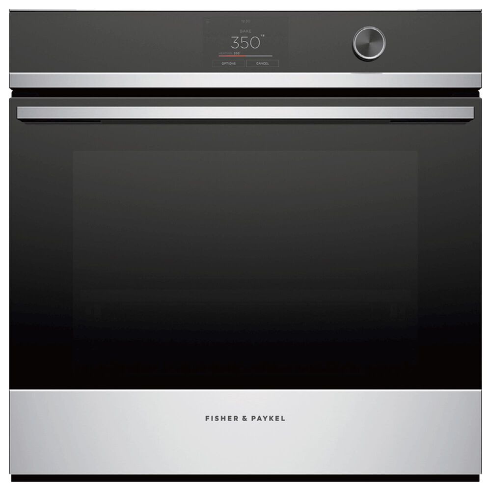 Fisher and Paykel 24" Electric Single Wall Oven with Digital and Knobs Control in Black and Stainless Steel, , large