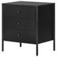 Four Hands Soto Metal 3-Drawer Nightstand in Black, , large