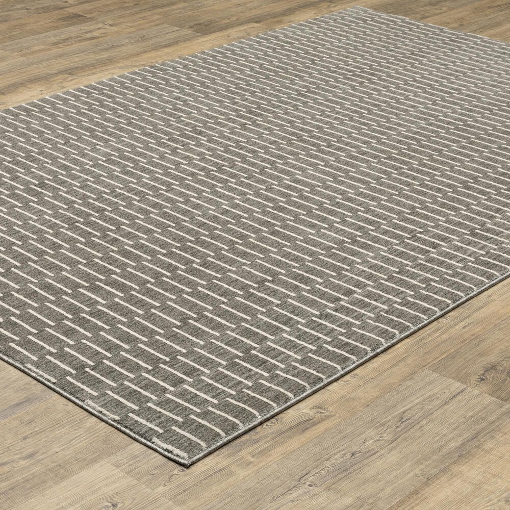 Oriental Weavers Oliver Charcoal and Beige 2'3" x 7'6" Runner, , large