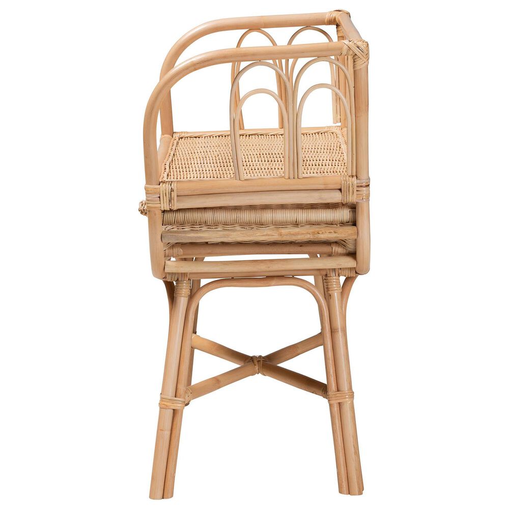 Baxton Studio Panchali 1-Drawer Rattan Nightstand in Natural Brown, , large