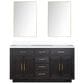 Lexora Home Abbey 60" Double Bathroom Vanity in Brown Oak with 2 cm White Quartz Top, Rectangular Sinks and 28" Mirrors, , large