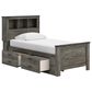 Ashley Frandern 5-Piece Twin Bookcase Storage Bedroom Set in Rustic Warm Gray, , large