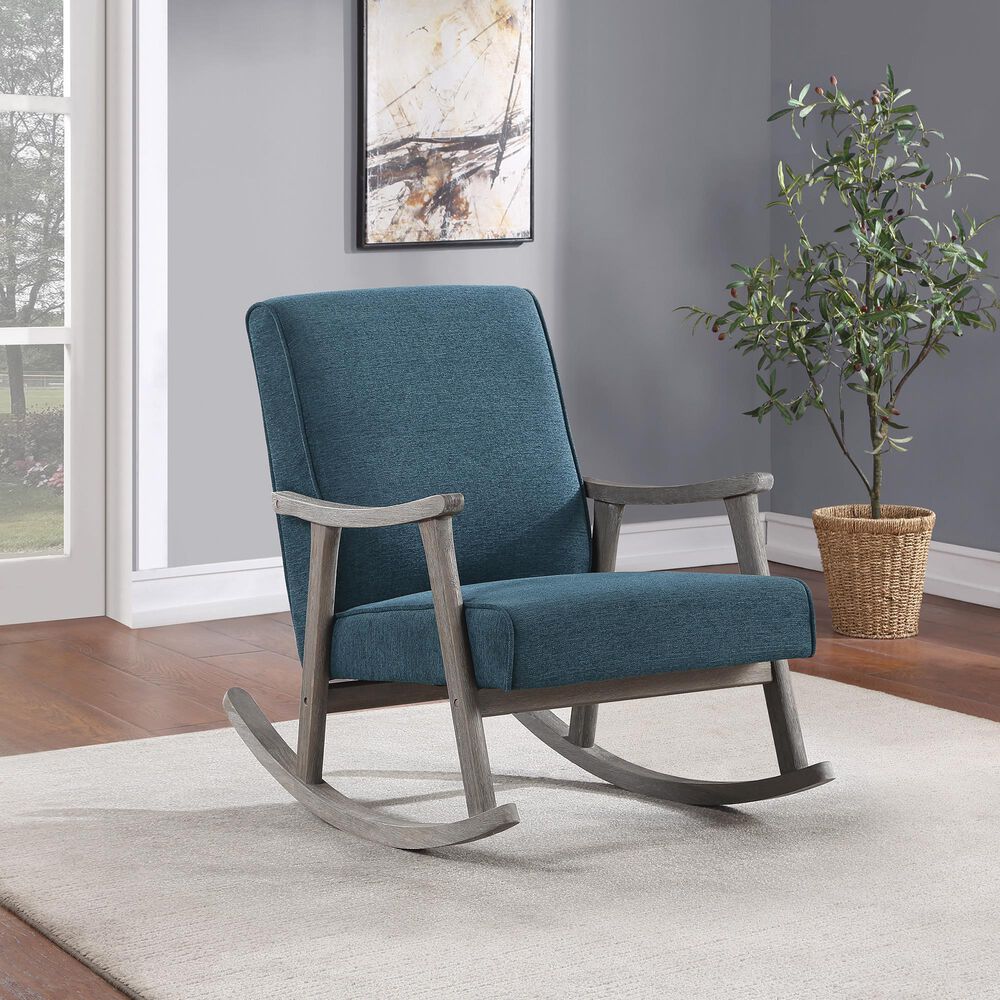 OSP Home Gainborough Rocker with Brushed Grey Frame in Azure, , large