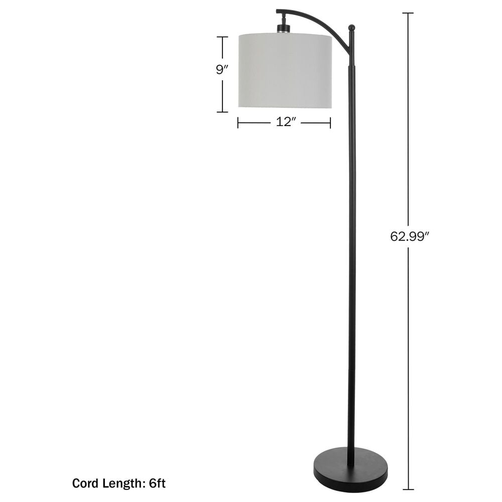 Timberlake 63" Modern Floor Lamp with LED Bulb in Black, , large