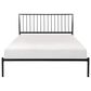 Hearth and Haven Queen Platform Bed with Angle Headboard in Black, , large