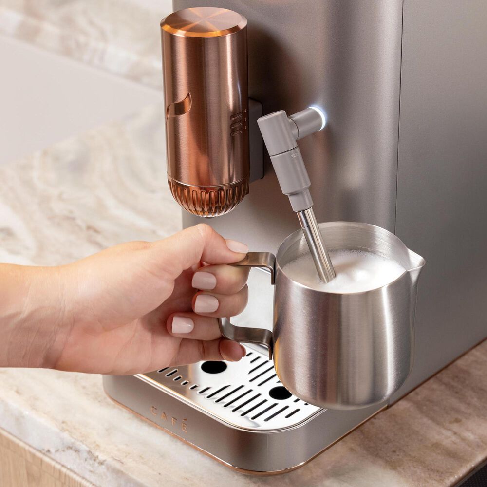 Cafe 40.5 Oz Affetto Espresso Machine + Frother in Stainless Steel, , large