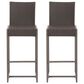 Hearth and Haven Conway Bar Stool in Dark Brown and Black (Set of 2), , large