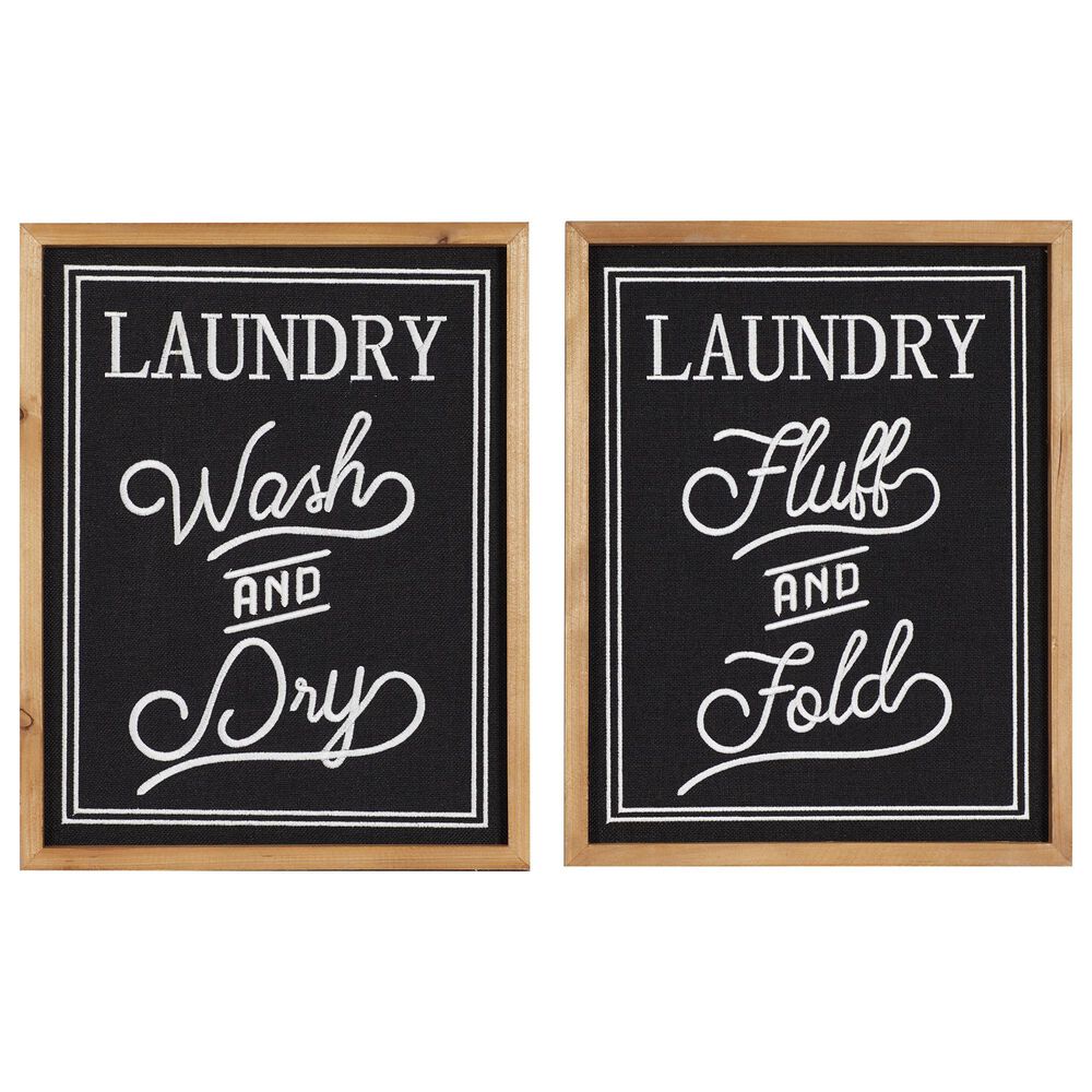 Maple and Jade Farmhouse Wood Wall Decor in Black and White (Set of 2), , large