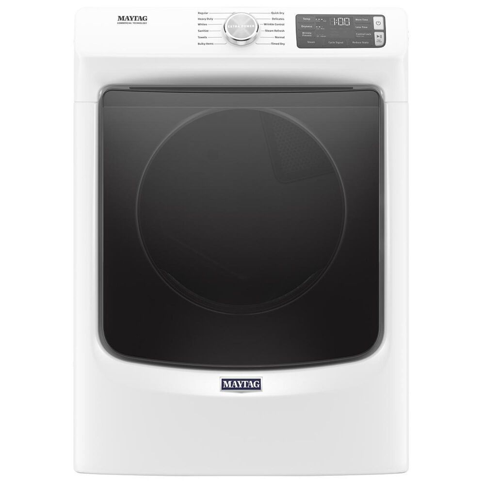 Maytag 4.8 Cu. Ft. Front Load Washer with Steam and a 7.3 Cu. Ft. Electric Dryer - White, , large