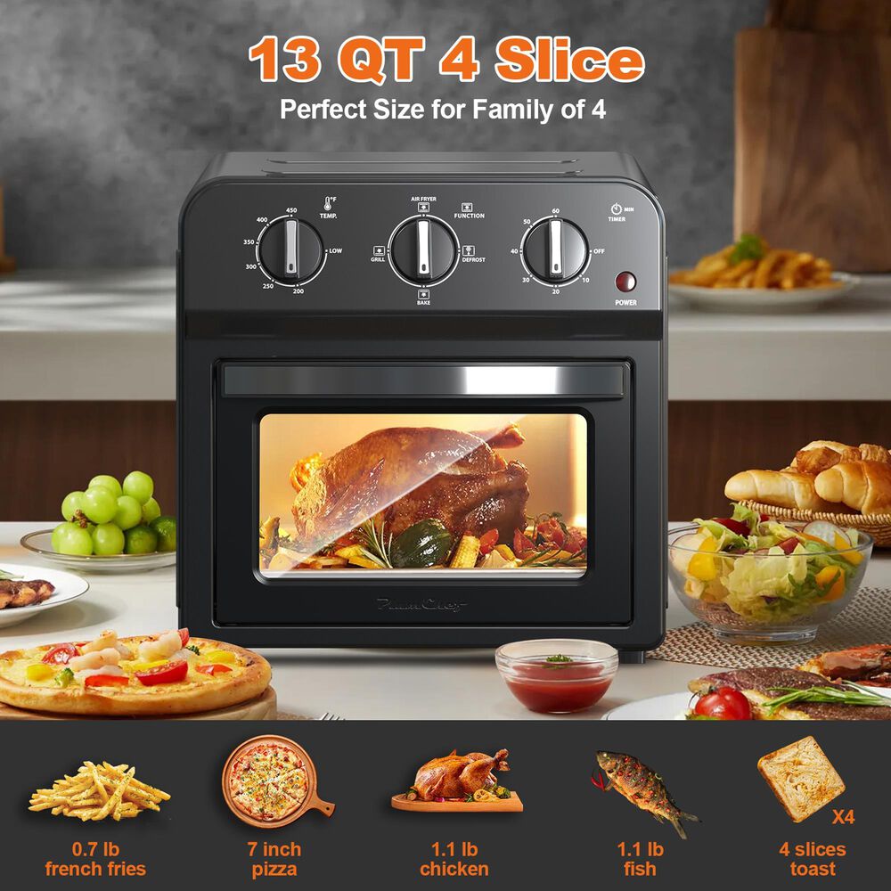 HOMLUX 13 Qt Air Fryer Toaster Oven in Black, , large