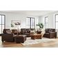 Ashley Santorine Stationary Chair and Ottoman Set in Dark Brown, , large