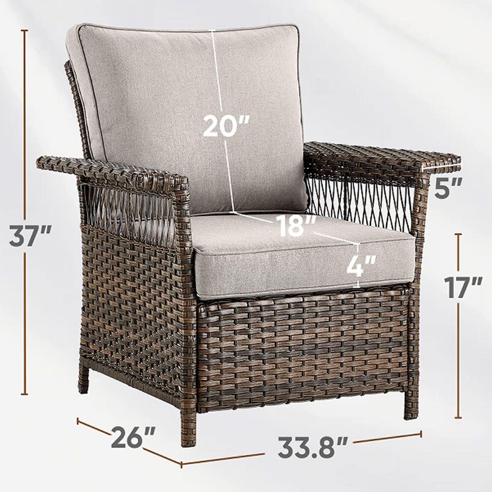 Sunwell Garden Patio Sationary Chair in Beige (Set of 2), , large