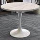 Leisuremod LeisureMod Verve Collection 36 Round Dining Table, White Base with Laminated White Marbleized Top, , large