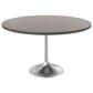Leisuremod LeisureMod Verve Collection 48 Round Dining Table, Brushed Chrome Base with Dark Maple MDF Top, , large