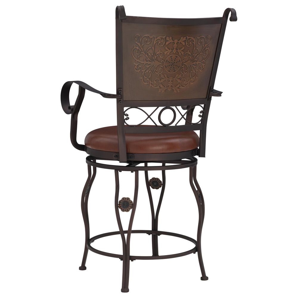 Linon Home Decor Beatrix Swivel Counter Stool in Bronze, , large