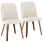 Lumisource Toriano Side Chair with Beige Cushion in Walnut (Set of 2), , large