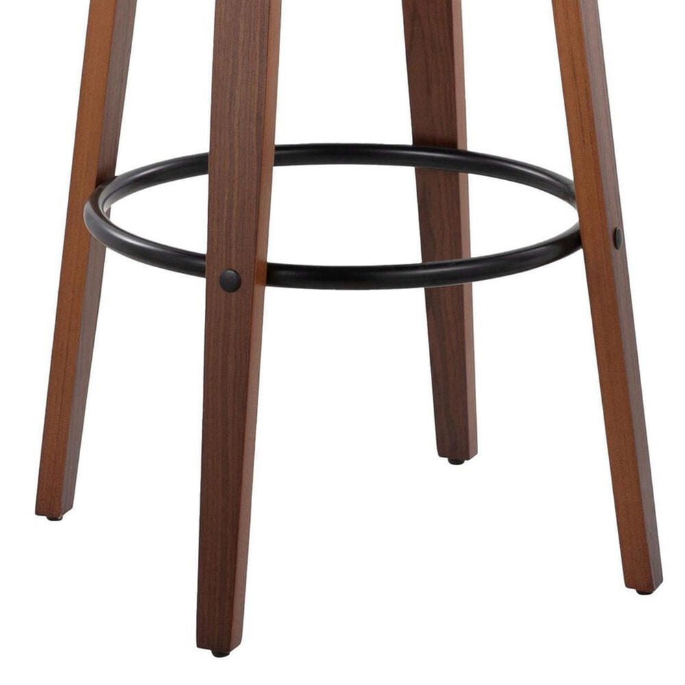 LumiSource Matisse 30" Swivel Barstool with Cream Fabric Upholstery in Walnut and Black (Set of 2), , large