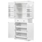 HOMLUX HOMLUX 71" Tall Kitchen Pantry Cabinet with 3 Pull Out Cabinet Organizers, Farmhouse Embossed Texture Storage Cabinet with 6 Door Shelves, 2 Drawers, Freestanding Cupboard for Kitchen, Dining Room White, , large