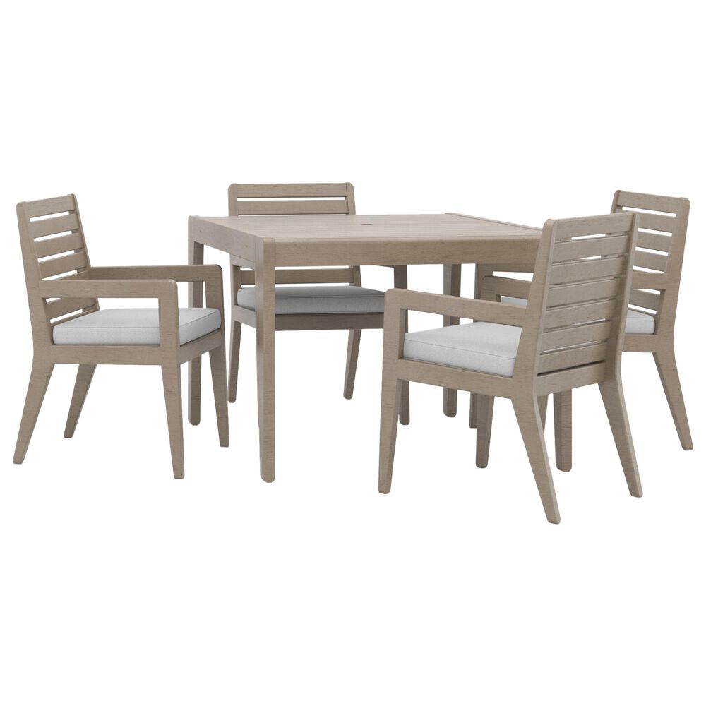 Homestyles Sustain 5-Piece Patio Dining Set with Armchair in Stain Brown, , large
