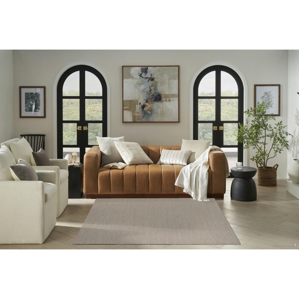 Nourison Courtyard Ivory and Silver 6&#39; Square Indoor/Outdoor Area Rug, , large