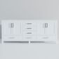 Lexora Home Jacques 80" Double Bathroom Vanity in White with 2 cm White Cultured Marble Top and Rectangular Sinks, , large