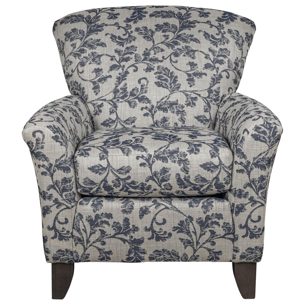 Smith Brothers Arm Chair with Mocha Leg in Blue, , large