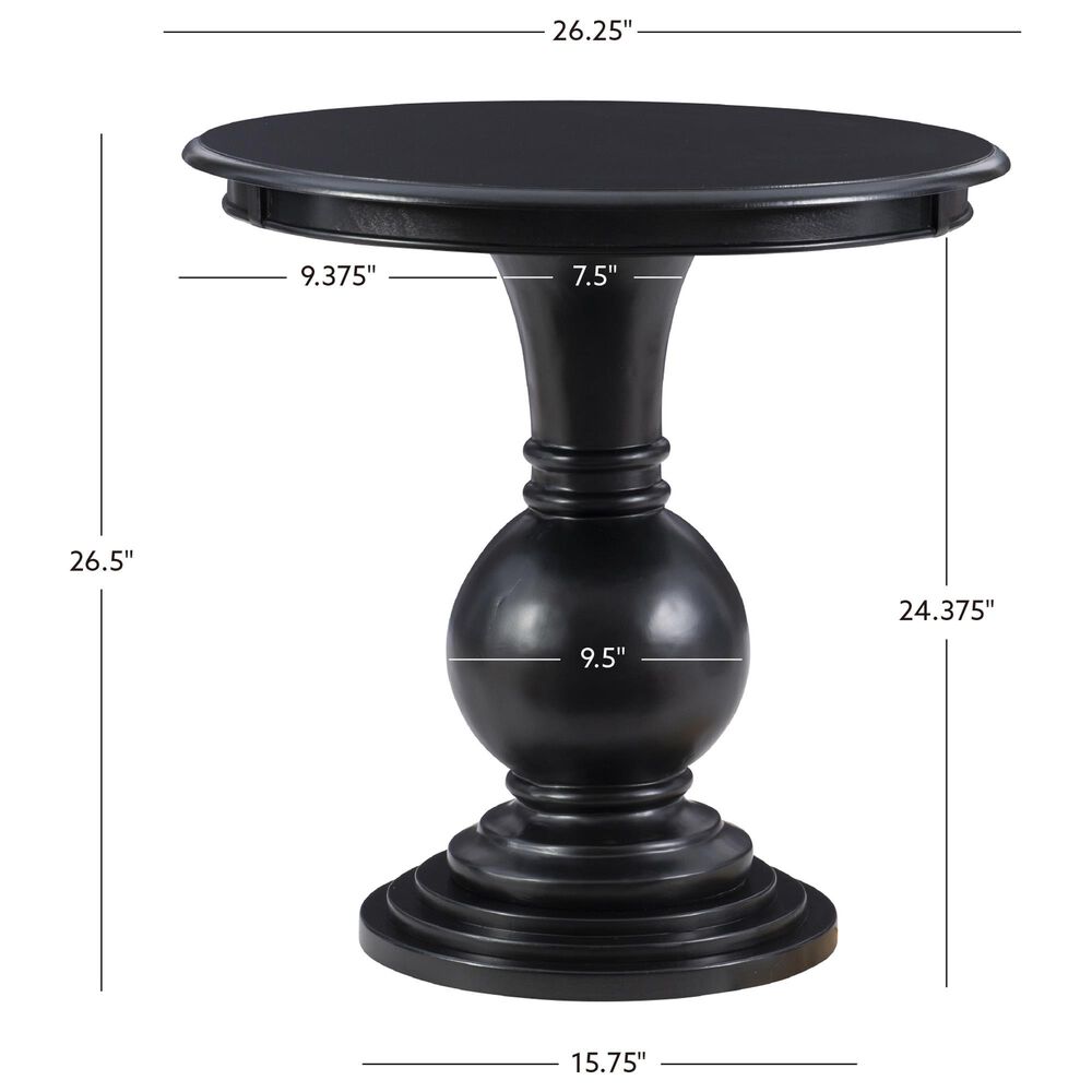 Linon Home Decor Adeline Round Accent End Table in Black, , large