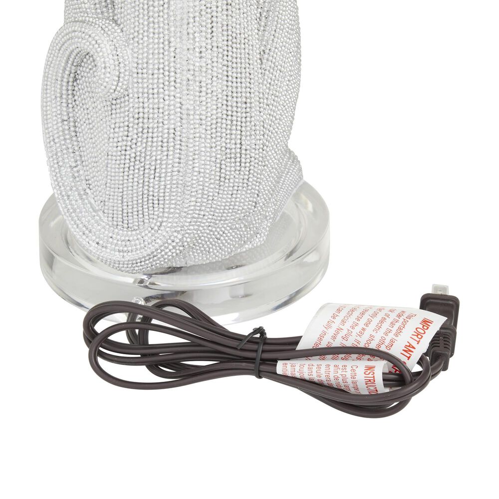 Maple and Jade Polystone Glam Table Lamp in White, , large